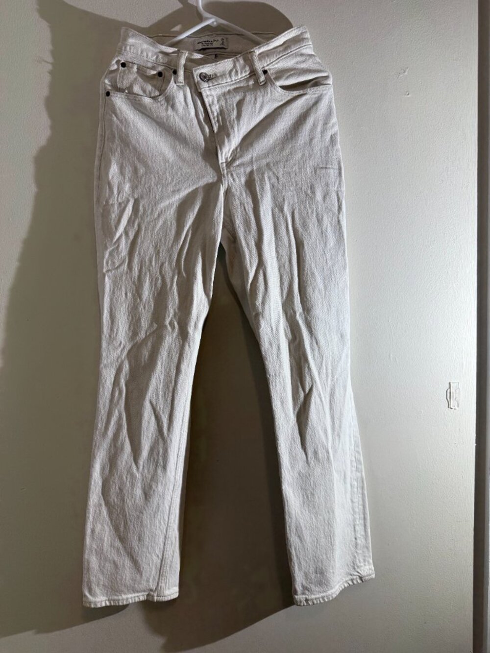 Abercrombie Curve Love The 90s Straight Ultra High Rise Jeans Cream | 27 / 4